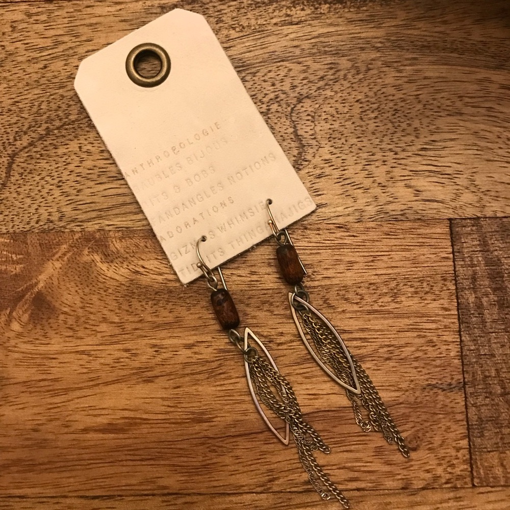 Mixed metal, mixed media drop earrings